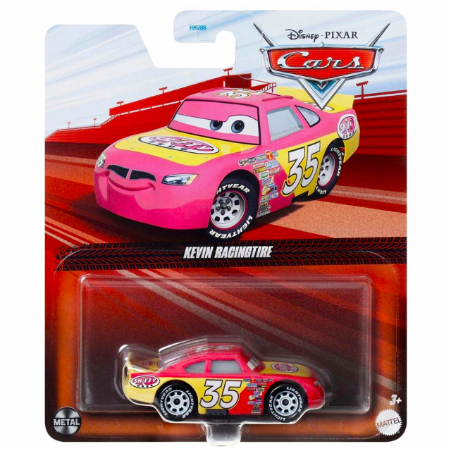 ディズニー ピクサー カーズ 2024 マテル 1/55スケール ダイキャスト ミニカー 1パック ケビン・レーシングタイヤ No.35