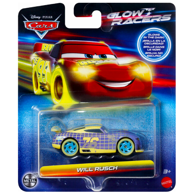 ディズニー ピクサー カーズ 2024 マテル 1/55スケール ダイキャスト ミニカー “グロウ・レーサーズ” 1パック ウィル・ラッシュ
