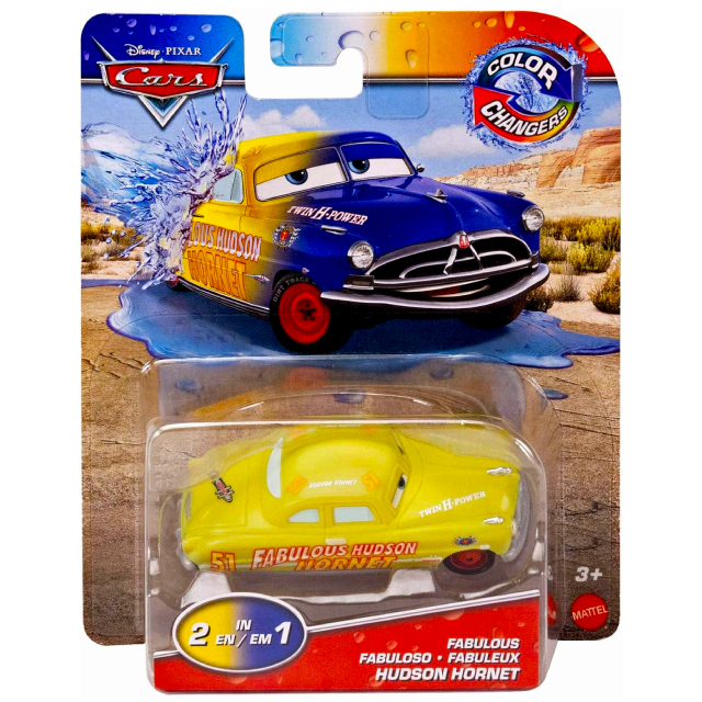 ディズニー ピクサー カーズ 2023 マテル 1/55スケール ミニカー カラーチェンジャーズ 1パック ファビュラス・ハドソン・ホーネット