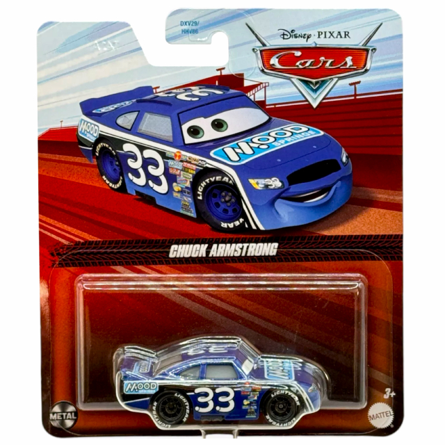 ディズニー ピクサー カーズ 2024 マテル 1/55スケール ダイキャスト ミニカー 1パック チャック・アームストロング No.33