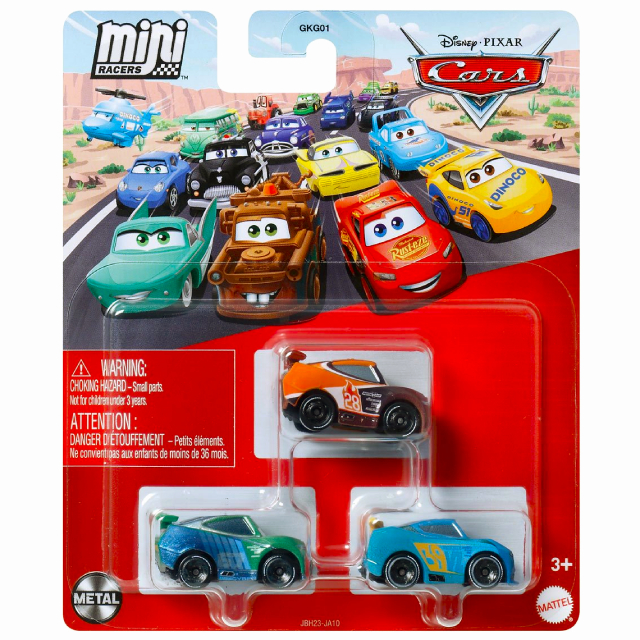 ディズニー ピクサー カーズ 2025 マテル ミニレーサーズ ダイキャスト ミニカー 3パック ティム・トレッドレス & ジム・レヴェリック & マイケル・ローター