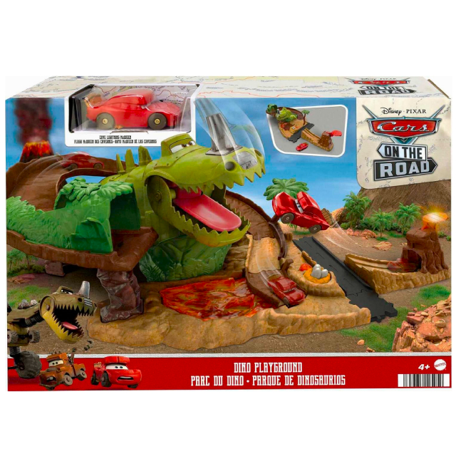 ディズニー ピクサー カーズ・オン・ザ・ロード  2024 マテル 1/55スケール ミニカー ダイノ・プレイグラウンド プレイセット