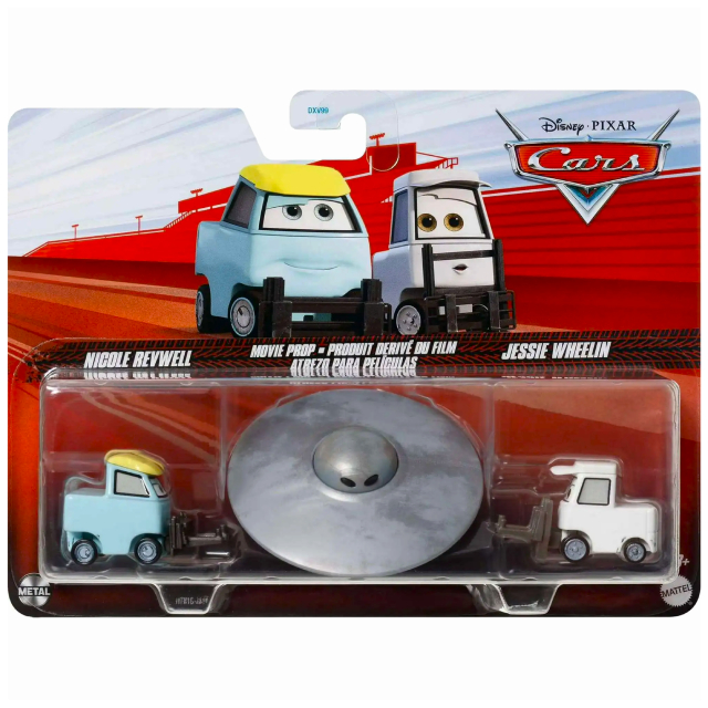 ディズニー ピクサー カーズ 2025 マテル 1/55スケール ダイキャスト ミニカー 2パック ニコール・レブウェル & ジェシー・ウィーリン with UFO ムービープロップ
