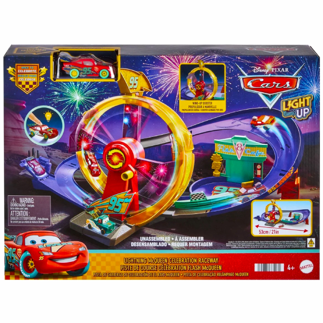 ディズニー ピクサー カーズ 2026 マテル カーズ 1/55スケール ライトアップ ミニカー “レース・トゥー・セレブレイト” プレイセット ライトニング・マックイーン セレブレーション レースウェイ 【パッケージダメージあり】