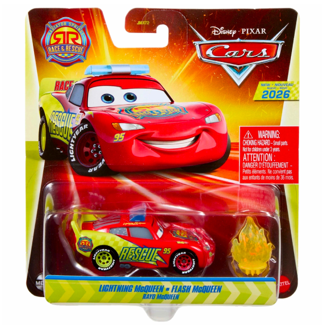 ディズニー ピクサー カーズ 2026 マテル 1/55スケール ダイキャスト ミニカー “レース&レスキュー” 1パック ライトニング・マックイーン