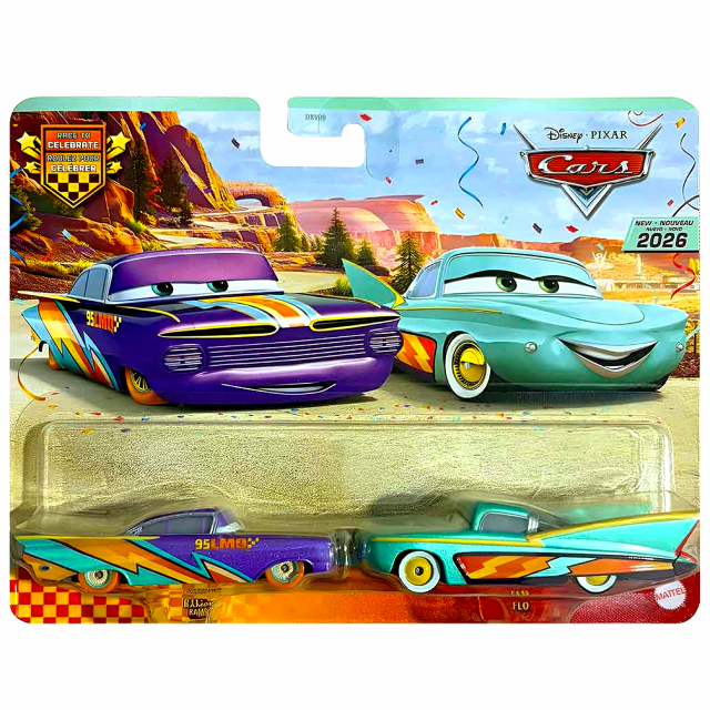 ディズニー ピクサー カーズ 2026 マテル 1/55スケール ダイキャスト ミニカー “レース・トゥー・セレブレート” 2パック ラモーン & フロー
