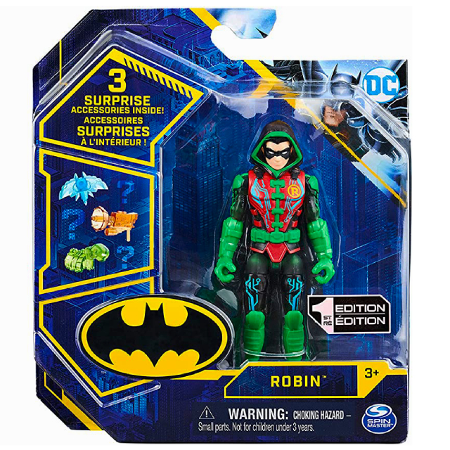 スピンマスター DCコミックス クリーチャーカオス 4インチ アクションフィギュア ミステリー・アクセサリーパック ロビン (グリーン スーツ)