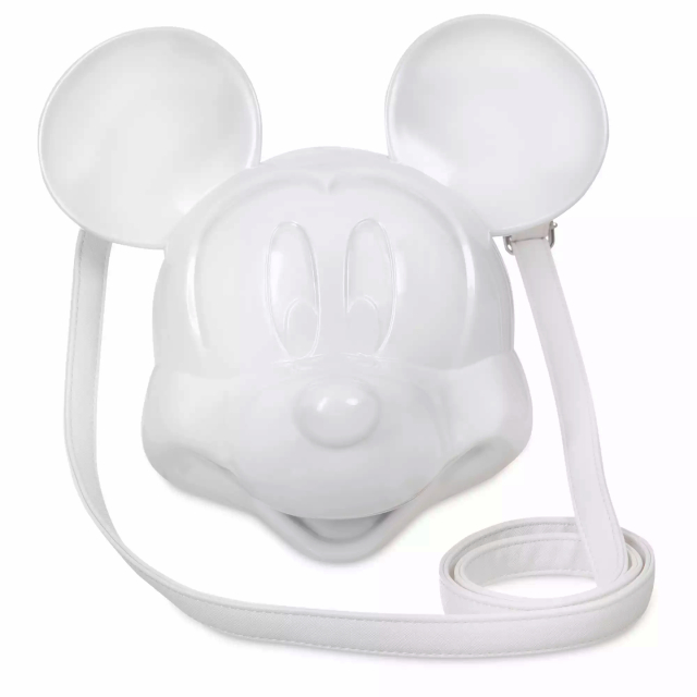 ディズニー x ラウンジフライ 2025 USAディズニーパーク限定 ショルダーバッグ ミッキーマウス 3D フェイス (パールホワイト)