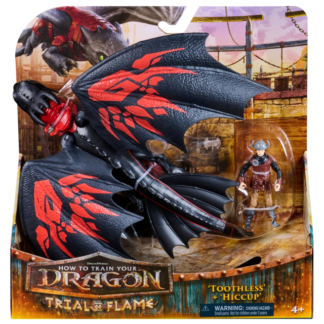 ヒックとドラゴン 2026 スピンマスター “トライアル・オブ・フレイム” ドラゴン&ライダー デュオ フィギュアセット トゥース with ヒック 【パッケージダメージあり】