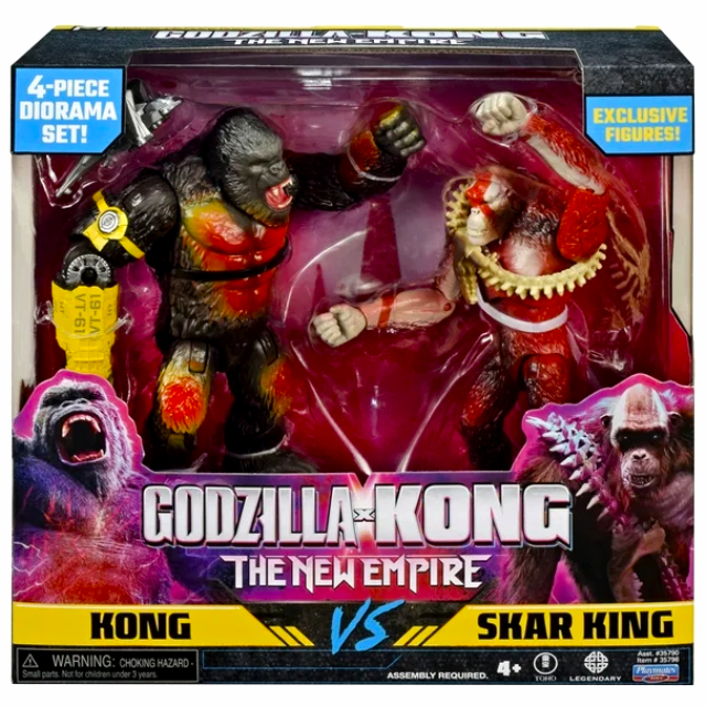 モンスターバース ゴジラxコング 新たなる帝国 プレイメイツ ベーシック アクションフィギュア 2パック コング VS スカー・キング