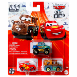 ディズニー ピクサー カーズ・オン・ザ・ロード 2023 マテル ミニレーサーズ ダイキャスト ミニカー 3パック アイビー & ロード・トリップ ライトニング・マックイーン & ロード・トリップ メーター