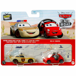 ディズニー ピクサー カーズ・オン・ザ・ロード 2023 マテル 1/55スケール ダイキャスト ミニカー 2パック ライトニング・マックイーン デプティ・ハザード & ベラ・カデール