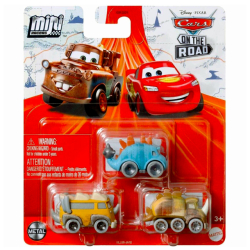 ディズニー ピクサー カーズ・オン・ザ・ロード 2023 マテル ミニレーサーズ ダイキャスト ミニカー 3パック クアドラトルコサウルス & ウェストファラナパス & クランキロサウルス