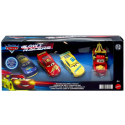ディズニー ピクサー カーズ 2023 マテル 1/55スケール ダイキャスト ミニカー “グロウ・レーサーズ” 4パック (ライトニング・マックイーン & メーター & ダイナコ クルーズ・ラミレス & ウィル・ラッシュ)