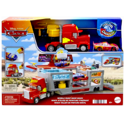 ディズニー ピクサー カーズ 2024 マテル 1/55スケール ミニカー カラーチェンジャーズ プレイセット モービル ペイントショップ マック ハウラー 【パッケージダメージあり】