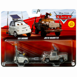 ディズニー ピクサー カーズ 2024 マテル 1/55スケール ダイキャスト ミニカー 2パック ケン・エンギノキ & ジャスティン・ロードリッター