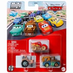 ディズニー ピクサー カーズ 2025 マテル ミニレーサーズ ダイキャスト ミニカー 3パック ライトニング・マックイーン & メーター & トラクター