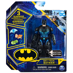 スピンマスター DCコミックス クリーチャーカオス 4インチ アクションフィギュア ミステリー・アクセサリーパック バット・テック バットマン (ブラック/ブルー スーツ)