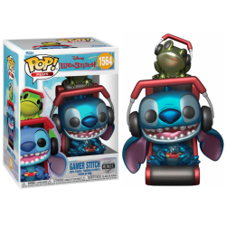 ディズニー リロ アンド スティッチ ファンコ ポップ! ビニールフィギュア #1564 ゲーマー スティッチ (メタリック バージョン)