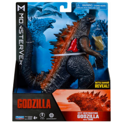 モンスターバース プレイメイツ ベーシック アクションフィギュア 『GODZILLA ゴジラ 2014』 シティ・デストラクション ゴジラ with タンク 【パッケージダメージあり】