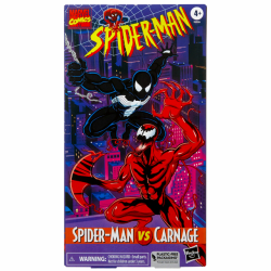 ハズブロ スパイダーマン アニメイテッドシリーズ マーベルレジェンド ビデオテープパッケージ 6インチ アクションフィギュア 2パック ブラックコスチューム スパイダーマン & カーネイジ