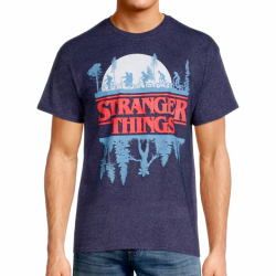 ネットフリックス ストレンジャー・シングス 未知の世界 アップサイド・ダウン ネイビー Tシャツ
