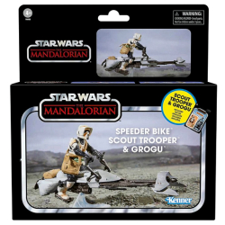 ハズブロ スター・ウォーズ 2023 ヴィンテージコレクション 3.75インチ ベーシックフィギュア デラックス パック 『マンダロリアン』 スカウトトルーパー & グローグー with スピーダーバイク 【パッケージダメージあり】