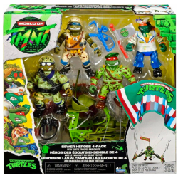 ワールド・オブ・TMNT ティーンエイジ・ミュータント・ニンジャ・タートルズ 復刻版 4.5インチ ベーシックフィギュア セワー・ヒーローズ 4パック