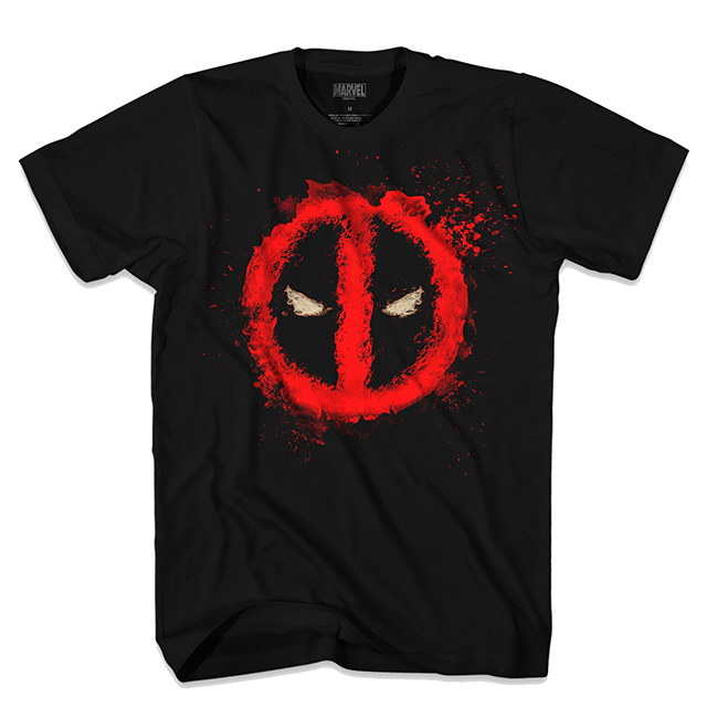マーベルコミックス デッドプール ペインテッド ロゴ ブラック Tシャツ