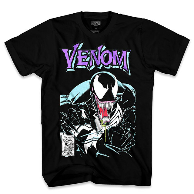 マーベルコミックス クラシック ヴェノム パープルロゴ Tシャツ