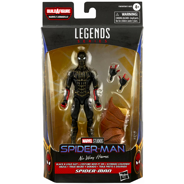 ハズブロ スパイダーマン / ノー・ウェイ・ホーム マーベルレジェンド 6インチ アクションフィギュア アルマジロシリーズ ブラック&ゴールド・スーツ スパイダーマン