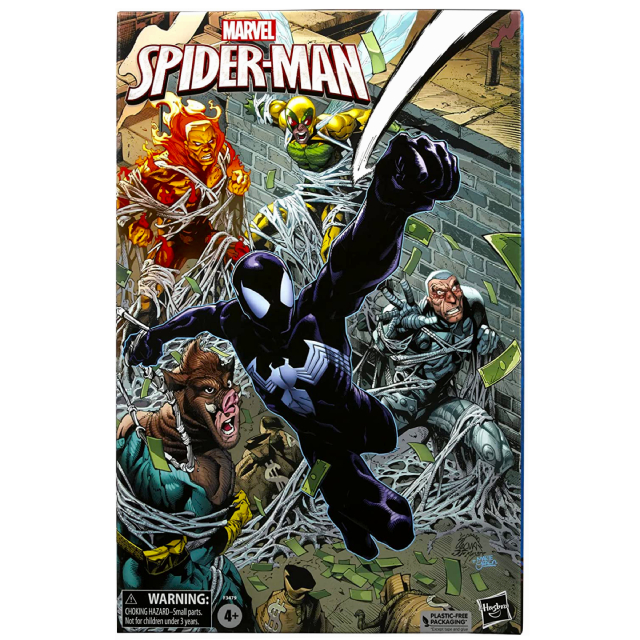ハズブロ スパイダーマン マーベルレジェンド 6インチ アクションフィギュア “スパイダーマン VS ヴィランズ” 5パック ブラックコスチューム スパイダーマン & シルバーメイン & ヒューマンフライ & モルテンマン & レイザーバック