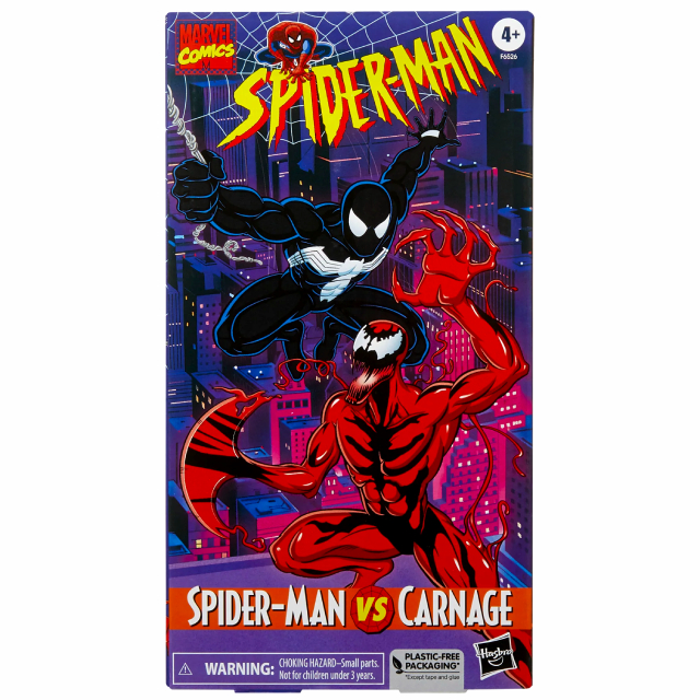 ハズブロ スパイダーマン アニメイテッドシリーズ マーベルレジェンド ビデオテープパッケージ 6インチ アクションフィギュア 2パック ブラックコスチューム スパイダーマン & カーネイジ