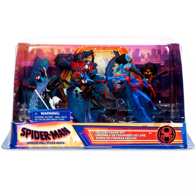 スパイダーマン：アクロス・ザ・スパイダーバース USディズニーストア限定 デラックス PVCフィギュアセット (マイルス & グウェン & スパイダーマン2099 & スパイダーパンク & スカーレット & ジェシカ・ドリュー & スパイダーバイト & サイボーグ スパイダーウーマン)