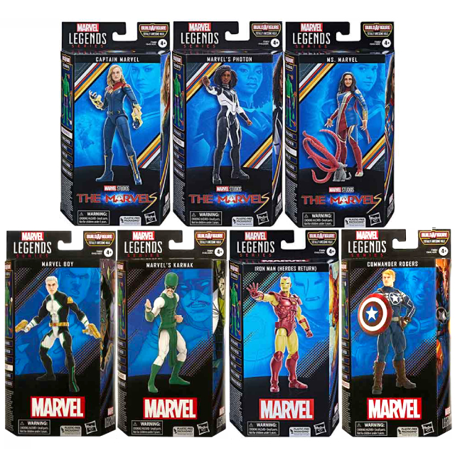ハズブロ マーベルズ マーベルレジェンド 6インチ アクションフィギュア アマデウス・チョシリーズ 7体セット (キャプテン・マーベル & ミズ・マーベル & フォトン & コマンダー ロジャース & ヒーローズ・リターン アイアンマン & カルナック & マーベルボーイ)