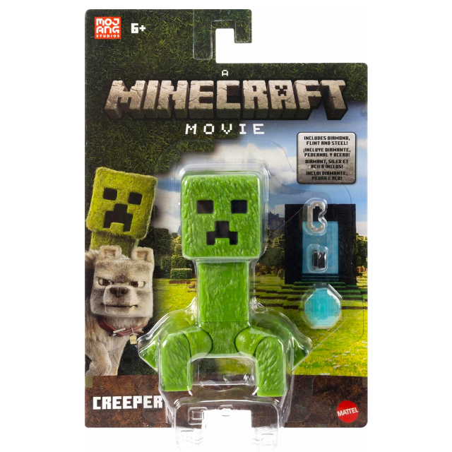 マインクラフト・ザ・ムービー マテル 4インチ アクションフィギュア クリーパー 【パッケージダメージあり】