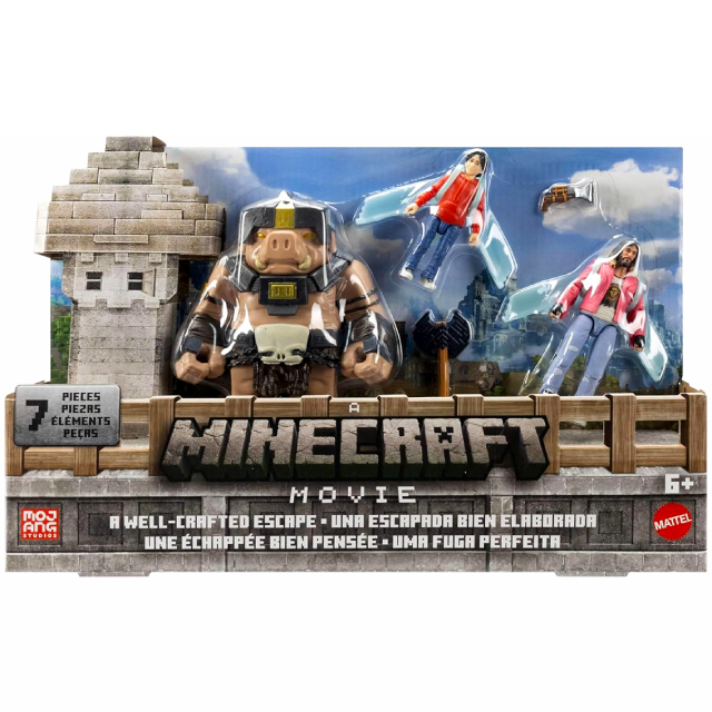 マインクラフト・ザ・ムービー マテル 4インチ アクションフィギュア ウェル・クラフテッド・エスケープ パック (ギャレット & ヘンリー & チャンガス)