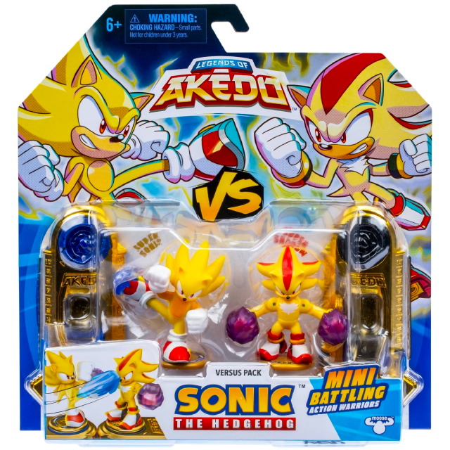 ソニック・ザ・ヘッジホッグ x レジェンド・オブ・アケド ミニ バトリング アクションフィギュア バーサス・パック (スーパーソニック & スーパーシャドウ)