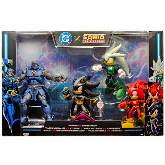 ジャックスパシフィック DCコミックス X ソニック・ザ・ヘッジホッグ クロスオーバー 5インチ アクションフィギュア パワー vs スピード 4パック (ソニック & シャドウ & シルバー & ダークサイド) 【パッケージダメージあり】