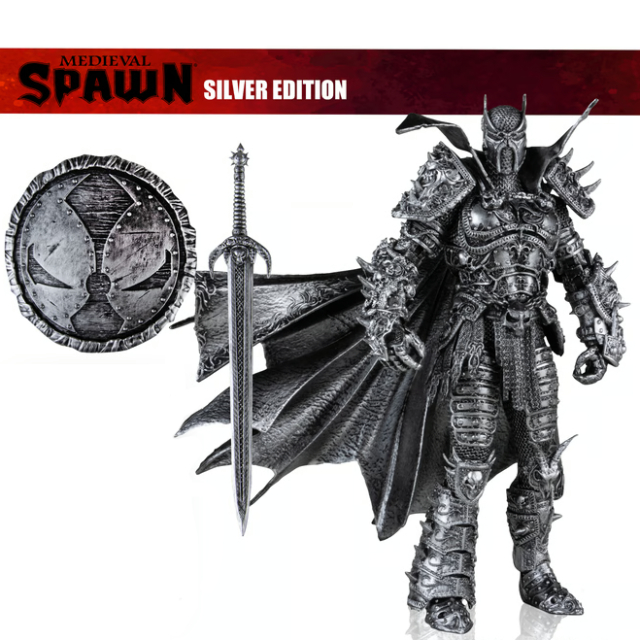 マクファーレントイズ スポーン キックスターター限定 リミテッド アクションフィギュア メディーバル・スポーン (シルバー バージョン)
