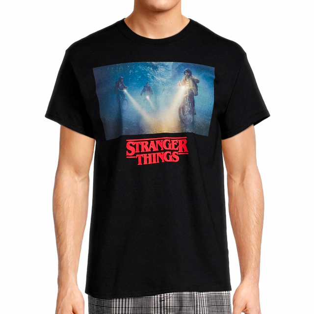 ネットフリックス ストレンジャー・シングス 未知の世界 フォト ブラック Tシャツ