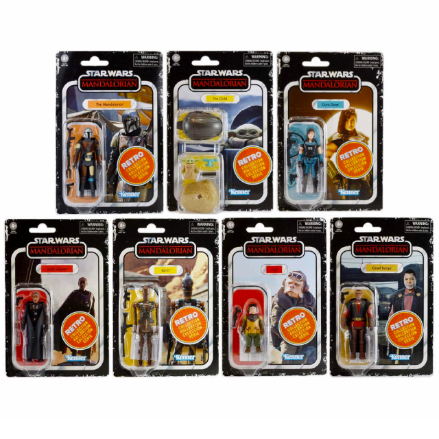 スター・ウォーズ / ザ・マンダロリアン 2021 レトロコレクション 3.75インチ ベーシックフィギュア 7体セット (マンダロリアン & ザ・チャイルド & キャラ・デューン & モフ・ギデオン & IG-11 & グリーフ・カルガ & クイール)