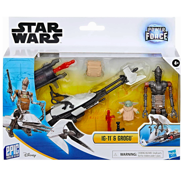 ハズブロ スター・ウォーズ / ザ・マンダロリアン 2026 エピック・ヒーローシリーズ 4インチ フィギュア&ビークルパック IG-11 & グローグー with スピーダーバイク