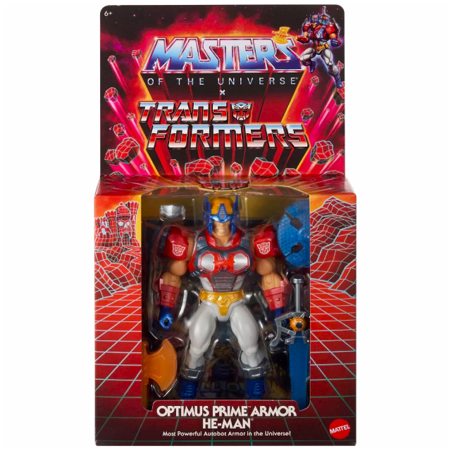 マテル トランスフォーマー x マスターズ・オブ・ユニバース コラボシリーズ 5.5インチ アクションフィギュア オプティマスプライムアーマー ヒーマン
