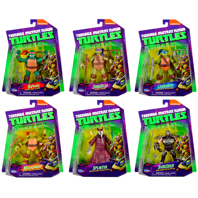 ティーンエイジ ミュータント ニンジャ タートルズ ニコロデオン 12シリーズ 4 5インチ ベーシックフィギュア 6体セット レオナルド ラファエロ ドナテロ ミケランジェロ スプリンター シュレッダー