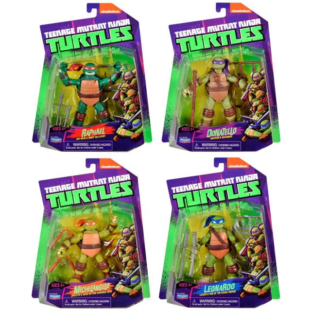 ティーンエイジ・ミュータント・ニンジャ・タートルズ ニコロデオン 2012シリーズ 4.5インチ ベーシックフィギュア 4体セット (レオナルド & ラファエロ & ドナテロ & ミケランジェロ)