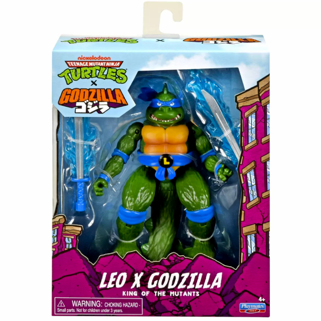 ティーンエイジ・ミュータント・ニンジャ・タートルズ x ゴジラ プレイメイツ 4.5インチ ベーシックフィギュア レオナルド x ゴジラ