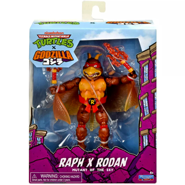 ティーンエイジ・ミュータント・ニンジャ・タートルズ x ゴジラ プレイメイツ 4.5インチ ベーシックフィギュア ラファエロ x ラドン