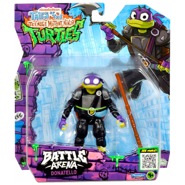 テイルズ・オブ・ティーンエイジ・ミュータント・ニンジャ・タートルズ プレイメイツ 4.5インチ ベーシックフィギュア バトルアリーナ ドナテロ