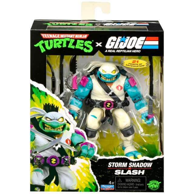 ティーンエイジ・ミュータント・ニンジャ・タートルズ x G.I.ジョー コラボシリーズ プレイメイツ 4.5インチ ベーシックフィギュア スラッシュ x ストームシャドウ